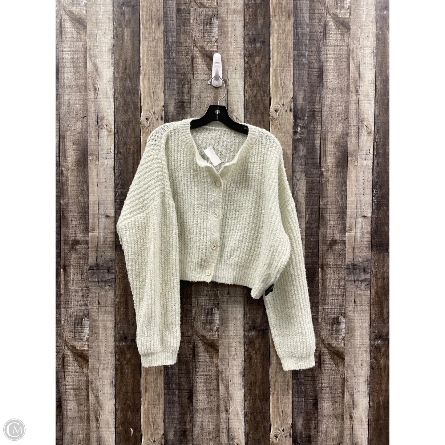 Sweater Cardigan By Cider In Cream, Size: M