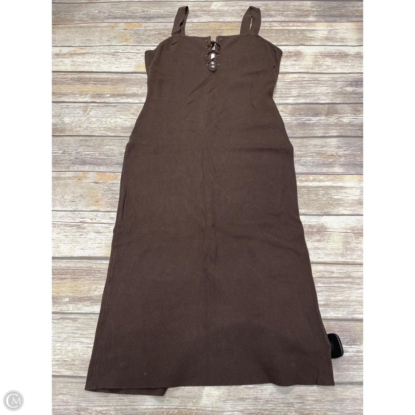 Dress Casual Midi By H&m In Brown, Size: L