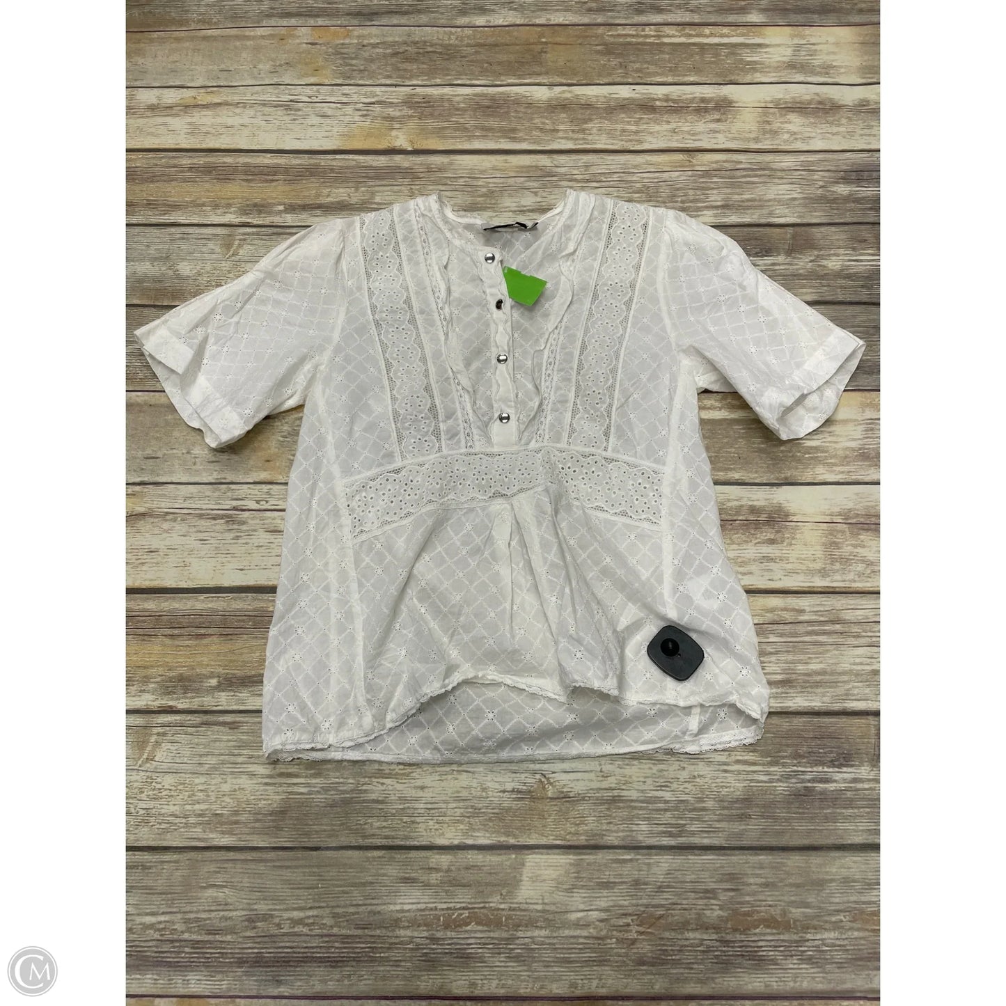 Top Short Sleeve Designer By Coach In White, Size: Xs