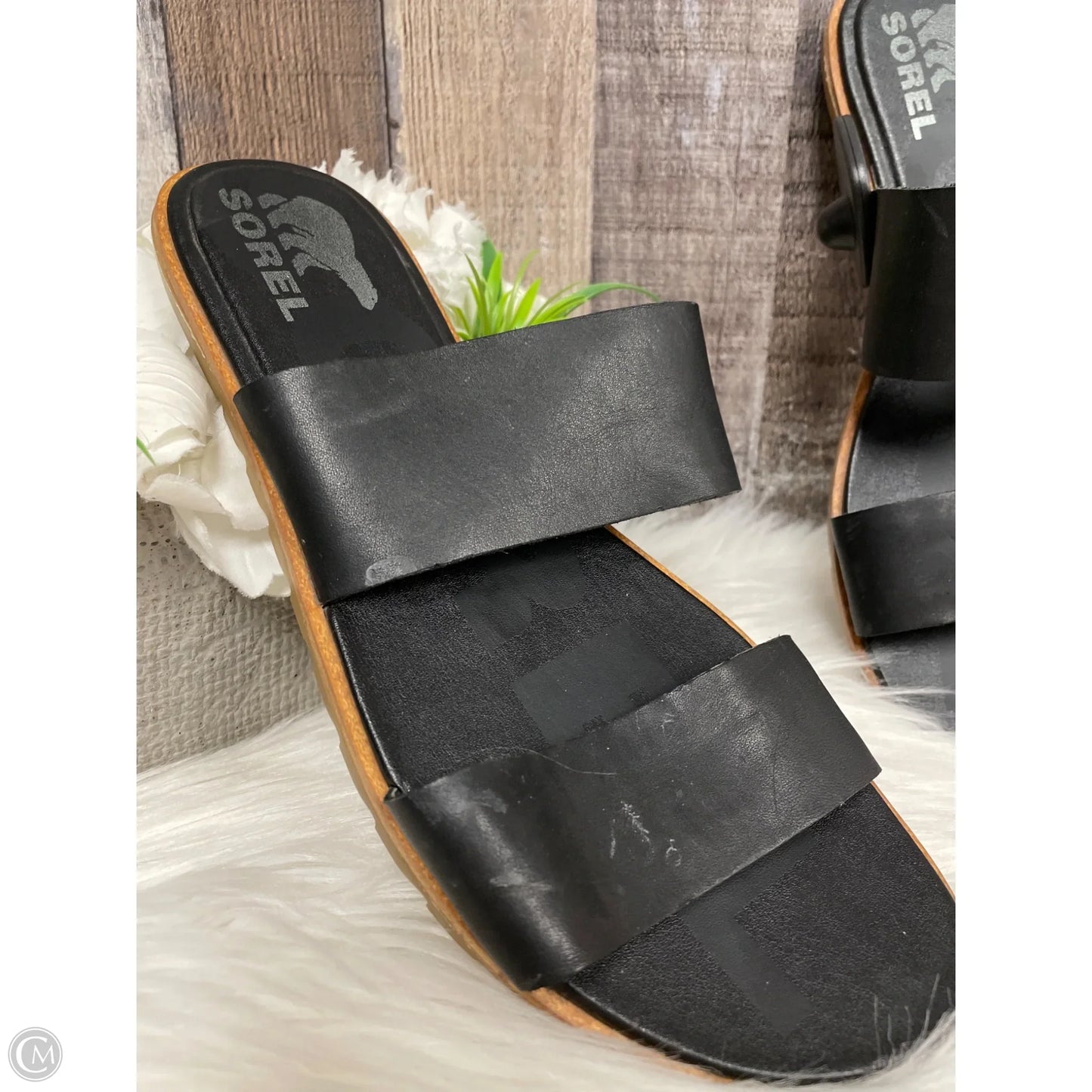 Sandals Flats By Sorel In Black, Size: 9