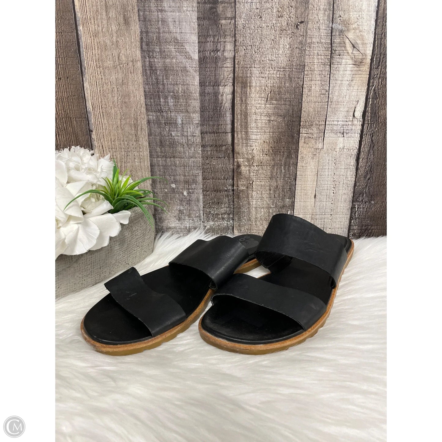 Sandals Flats By Sorel In Black, Size: 9