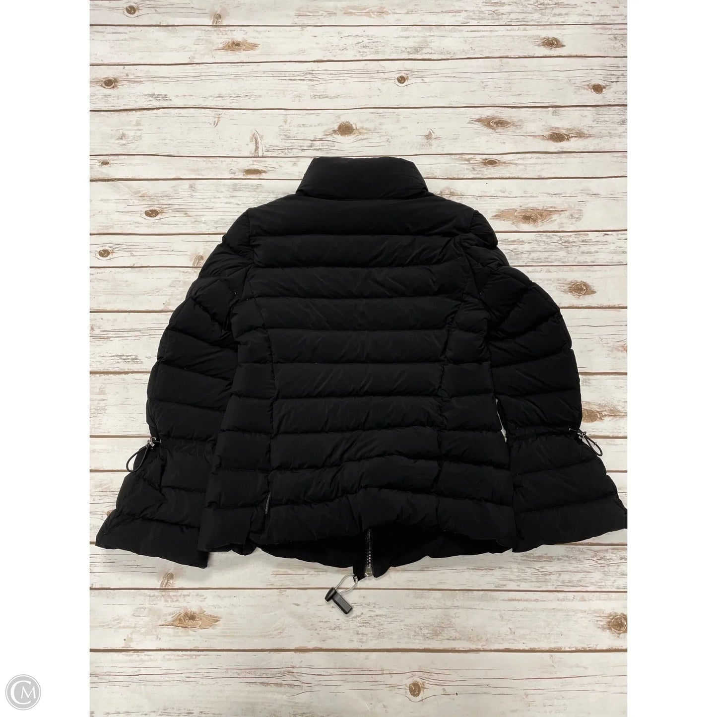 Coat Luxury Designer By Moncler In Black, Size: S