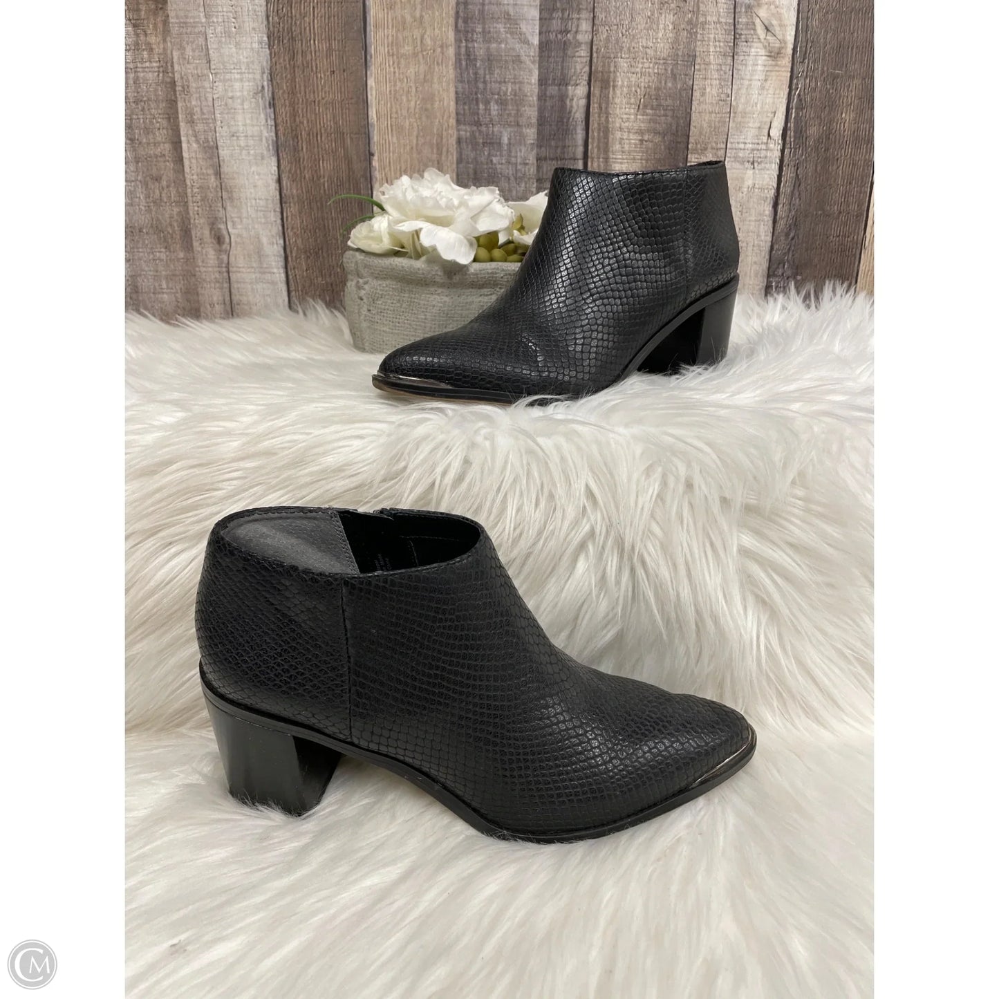 Boots Ankle Heels By Franco Sarto In Black, Size: 9