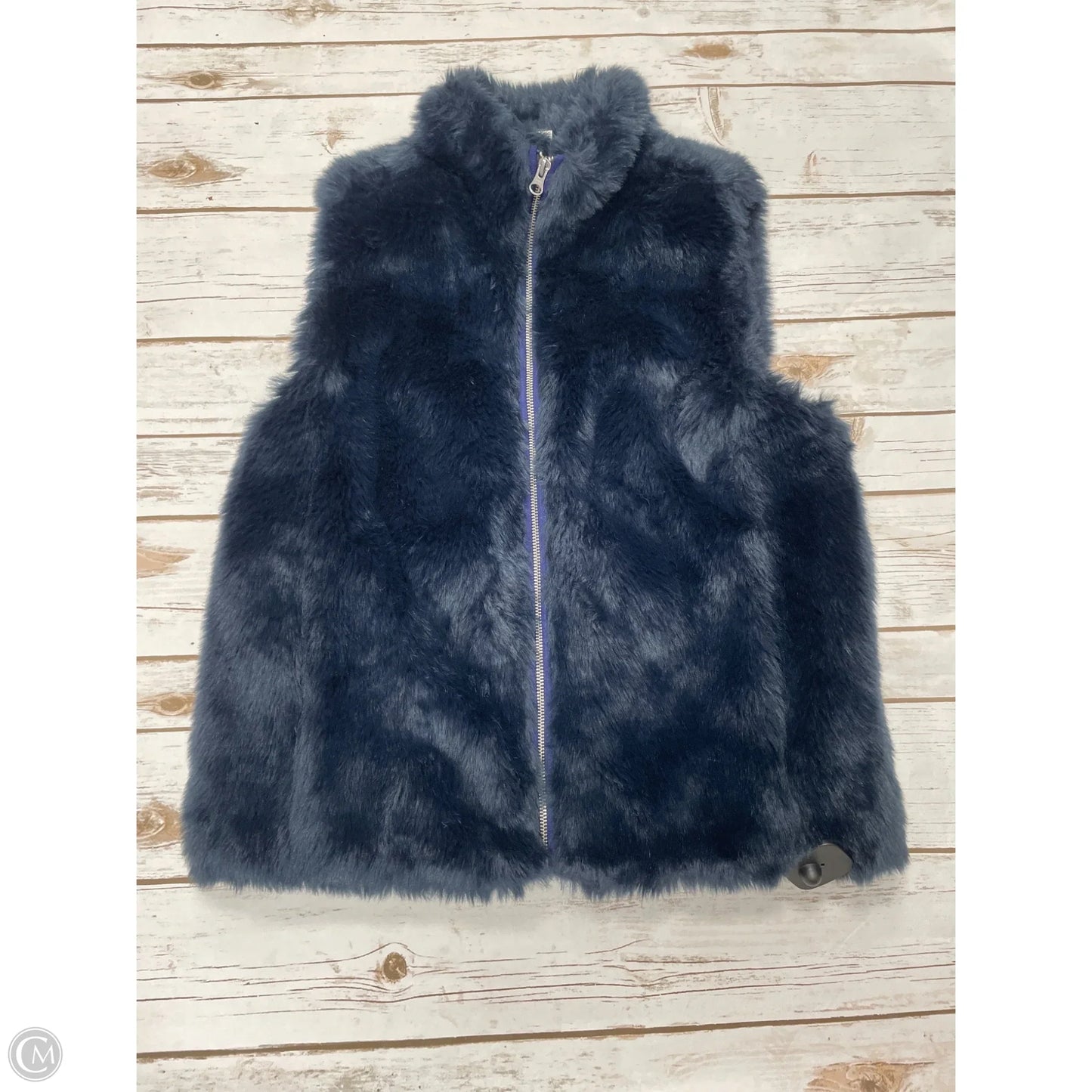 Vest Faux Fur & Sherpa By J. Crew In Teal, Size: S