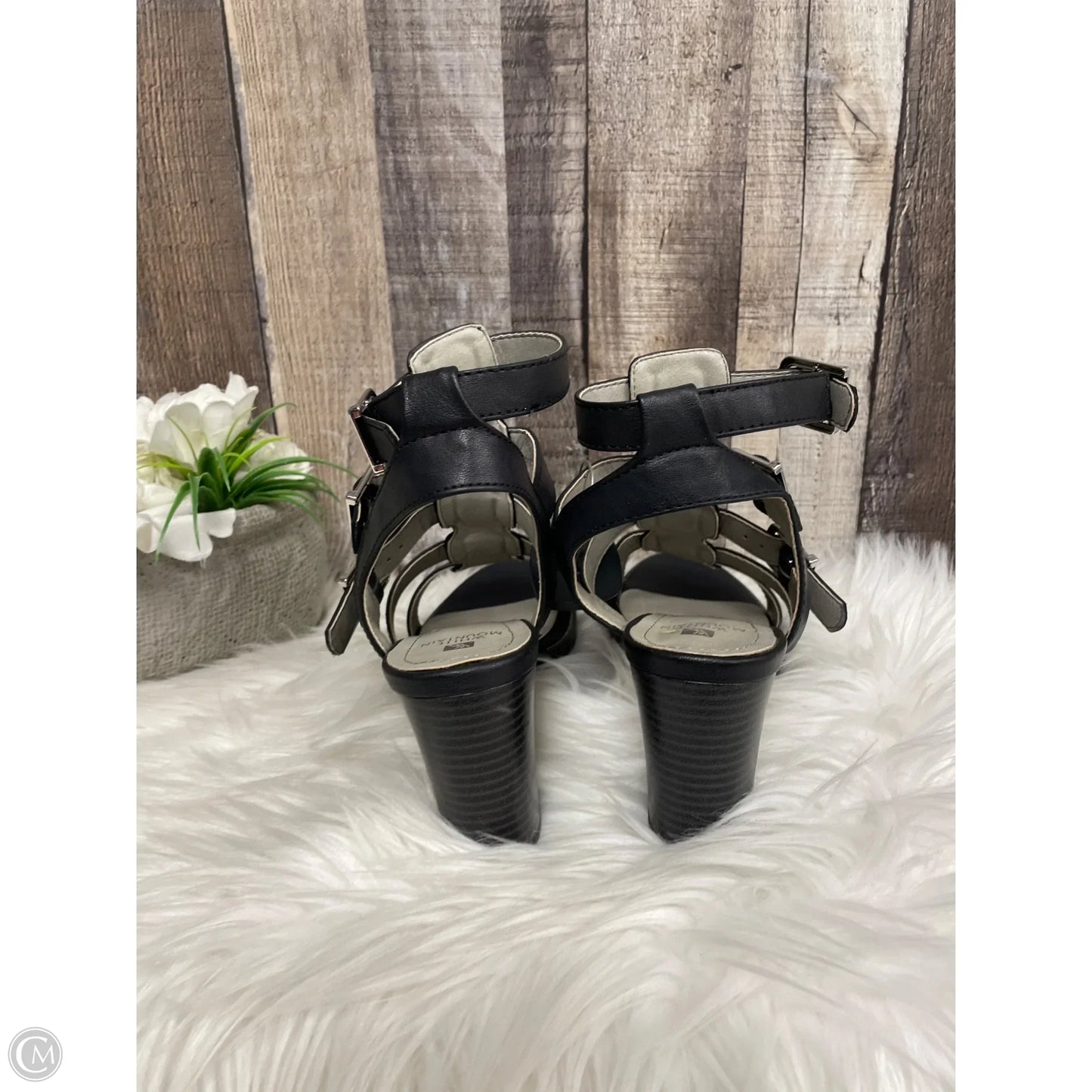 Sandals Heels Block By White Mountain In Black, Size: 8