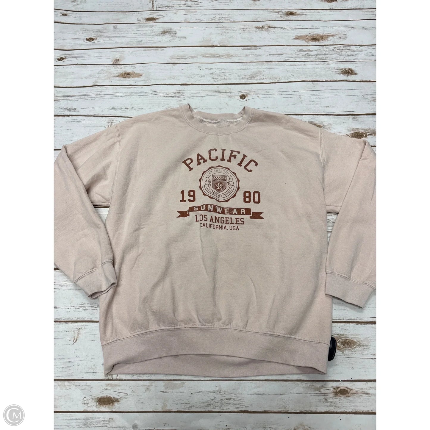 Sweatshirt Crewneck By Pacsun In Tan, Size: M