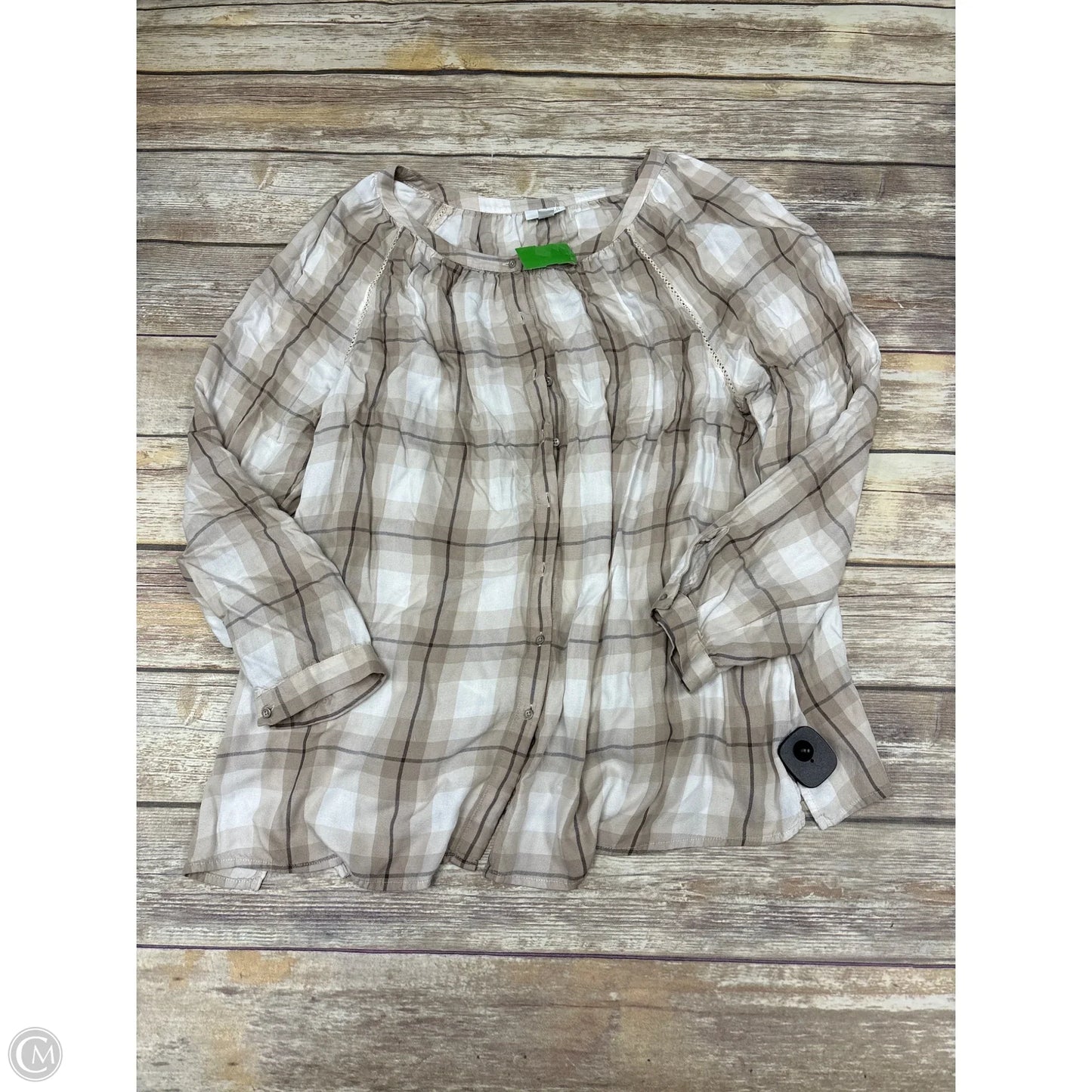 Top Long Sleeve By J. Jill In Plaid Pattern, Size: 2x
