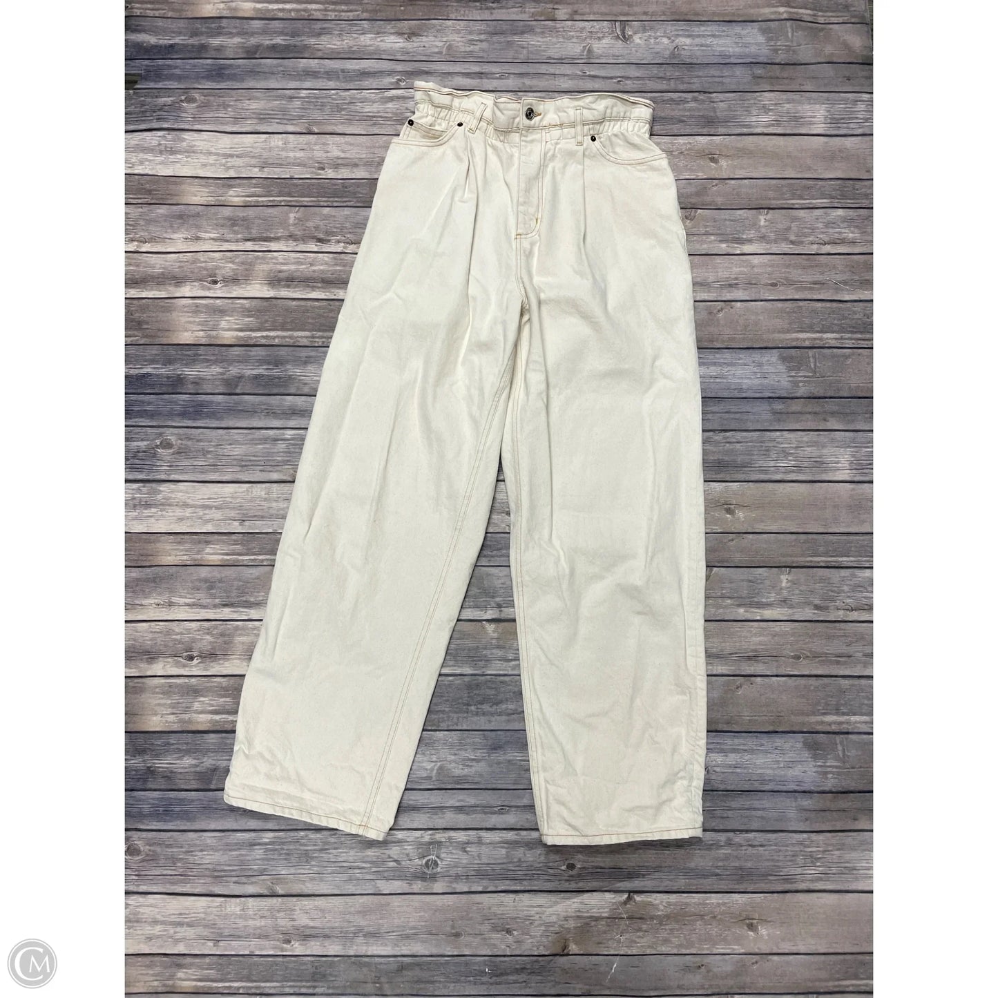 Jeans Straight By Asos In Cream, Size: 14