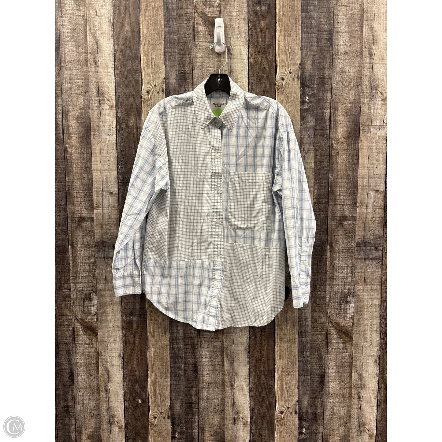 Top Long Sleeve By Abercrombie And Fitch In Checkered Pattern, Size: S