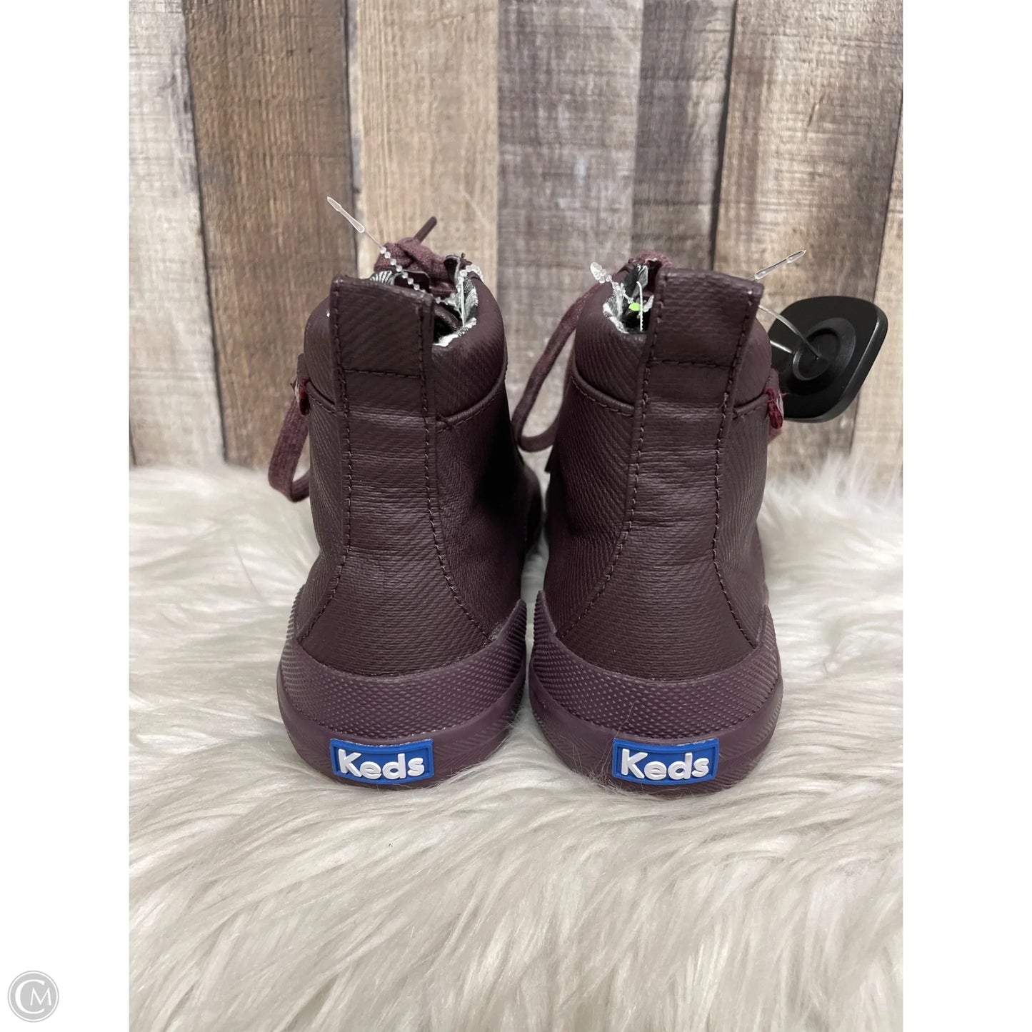 Boots Ankle Flats By Keds In Maroon, Size: 8.5