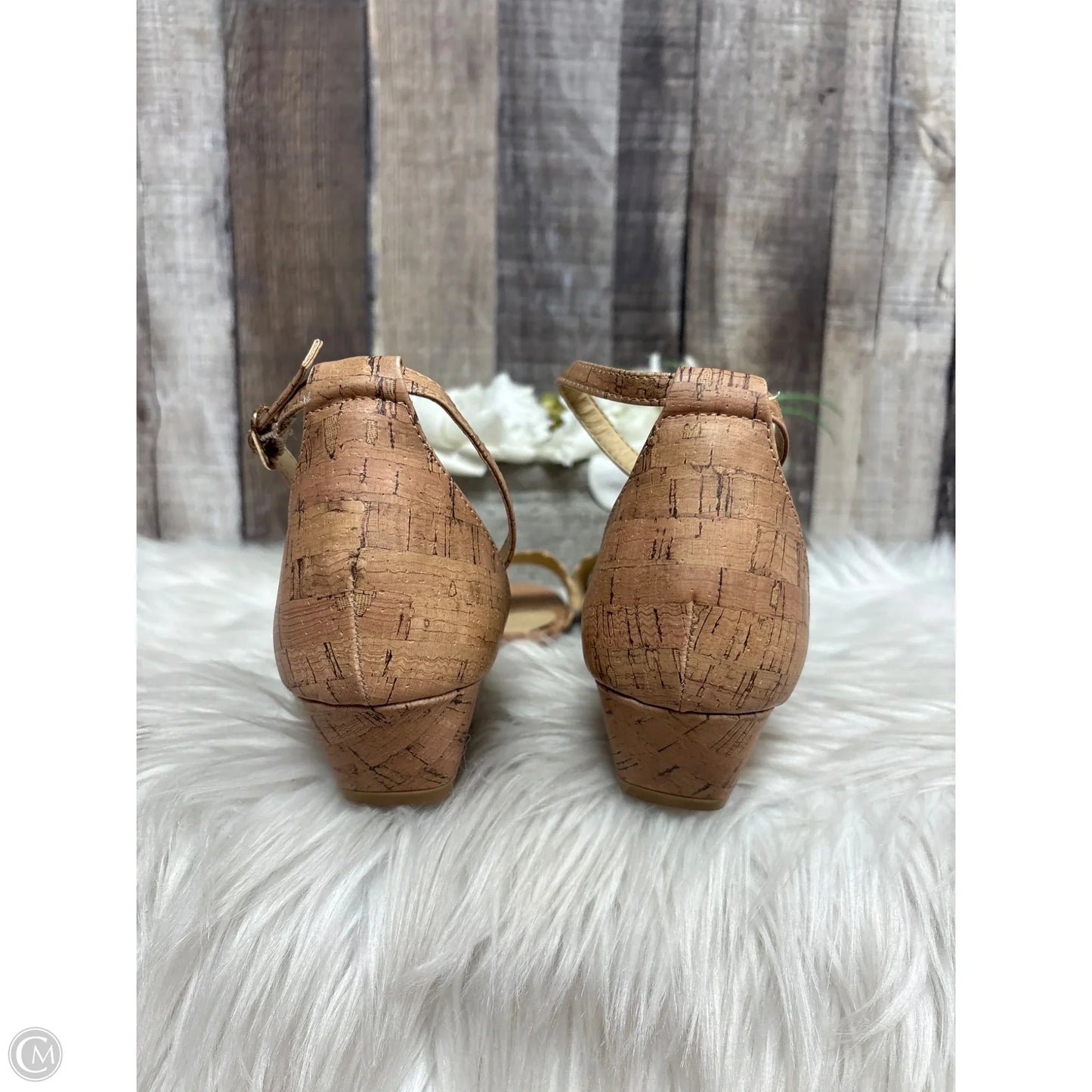 Sandals Heels Wedge By Chinese Laundry In Brown, Size: 7