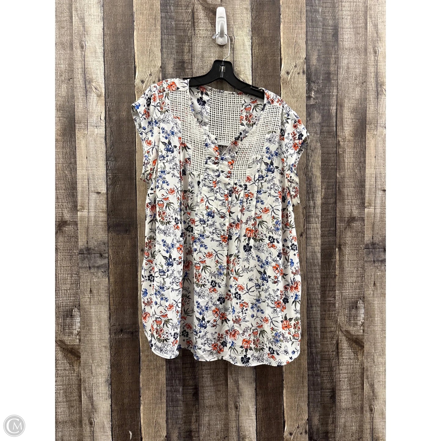 Top Sleeveless By Daniel Rainn In Floral Print, Size: 1x