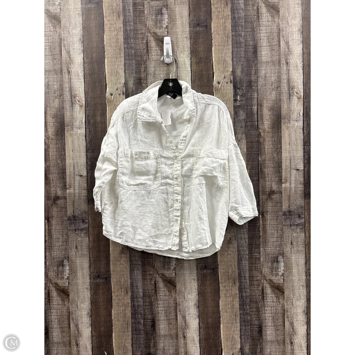 Top 3/4 Sleeve By Kut In White, Size: L