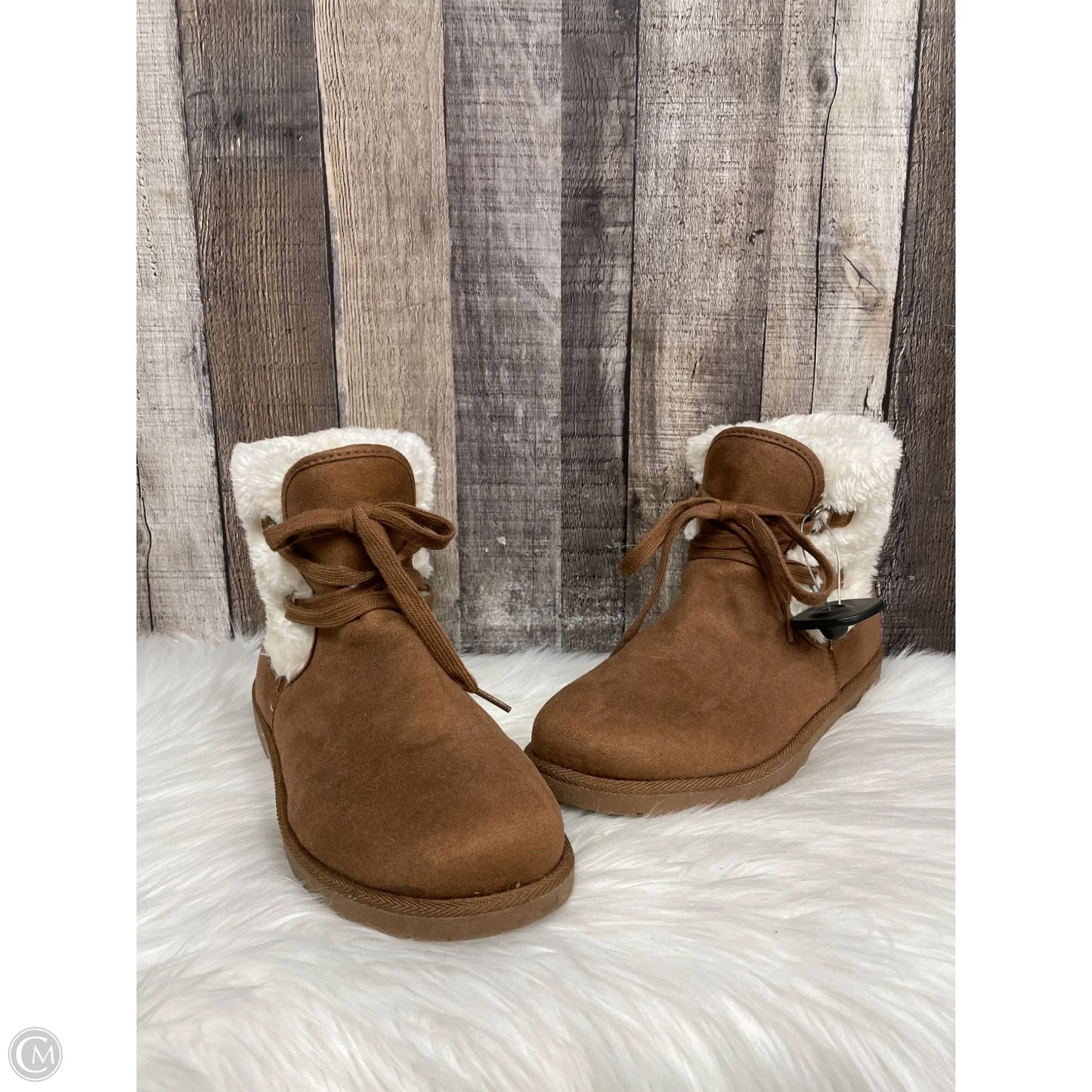 Boots Ankle Flats By Cme In Brown, Size: 10