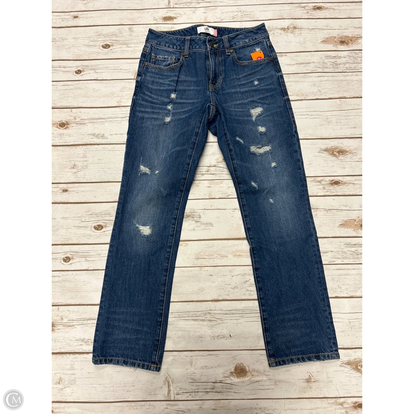 Jeans Straight By Cabi In Blue Denim, Size: 0