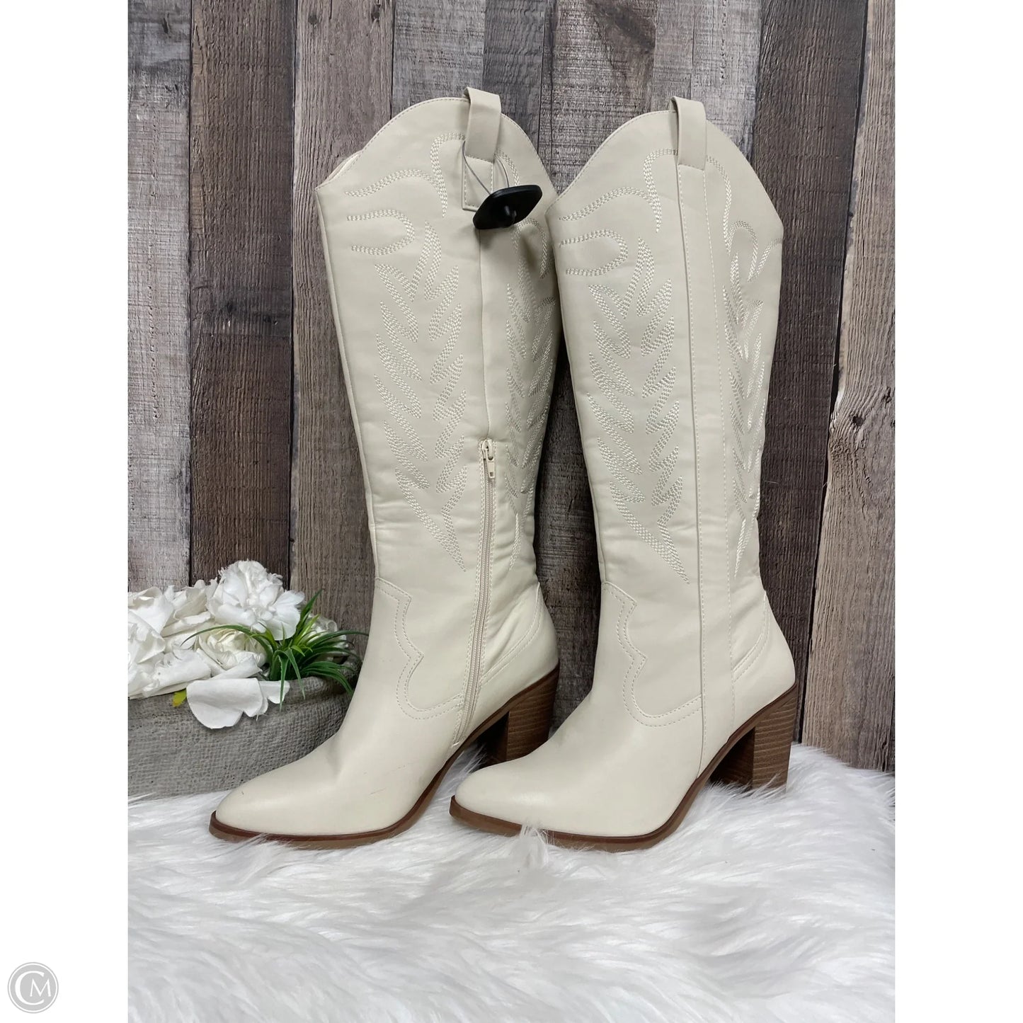 Boots Knee Heels By Mia In Beige, Size: 10