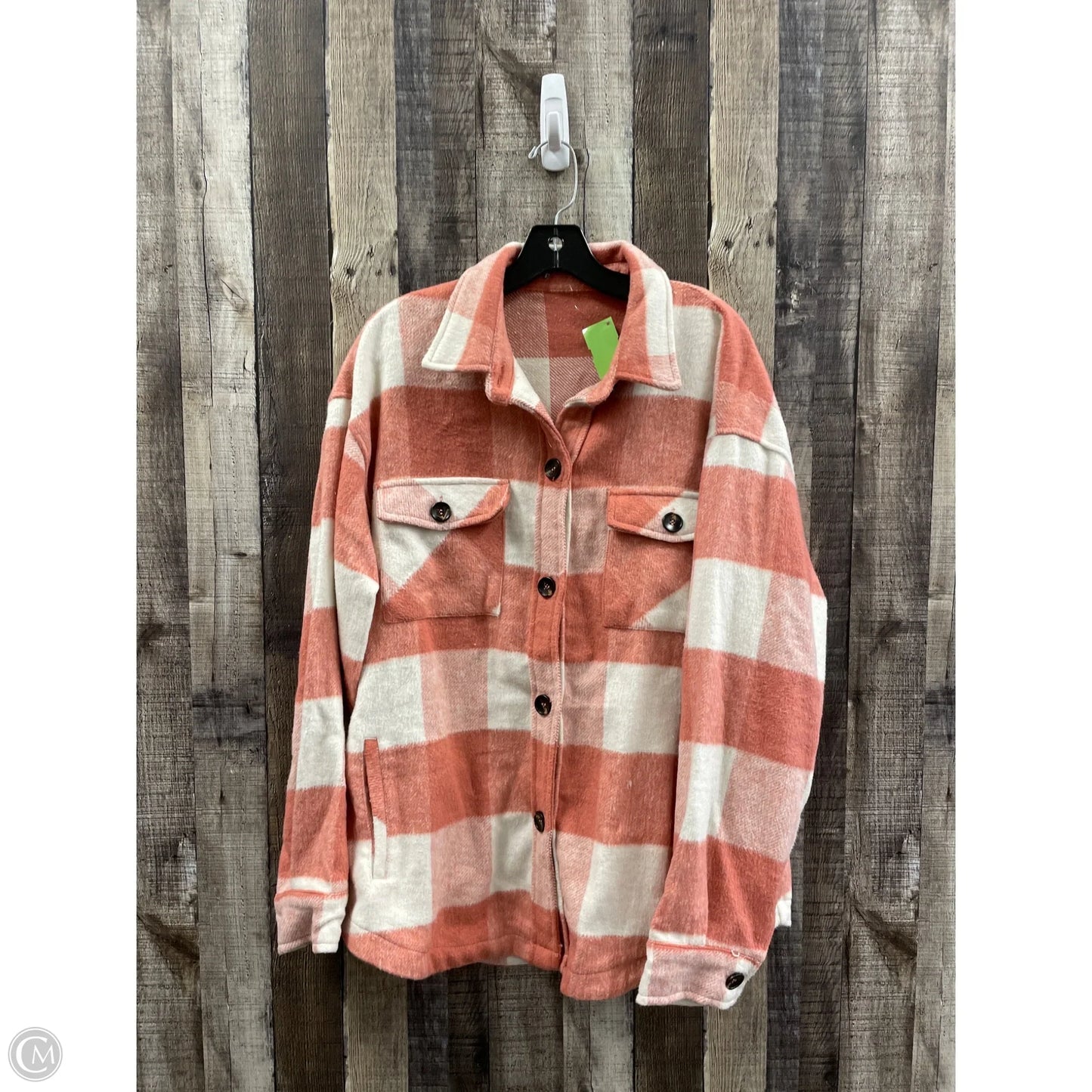 Jacket Shirt By Cmf In Plaid Pattern, Size: L