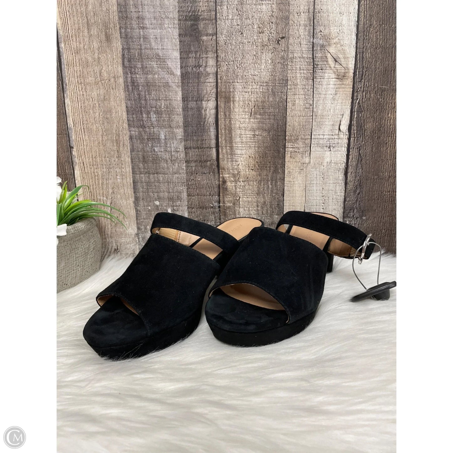 Sandals Heels Block By Aerosoles In Black, Size: 7