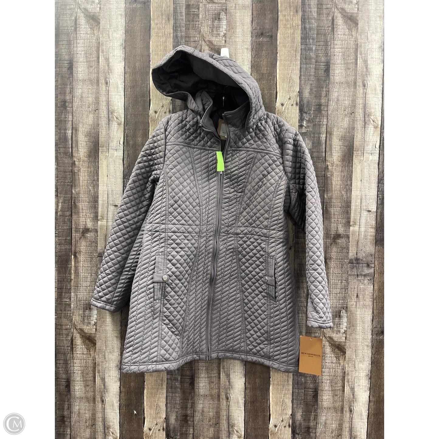 Coat Puffer & Quilted By Weatherproof In Grey, Size: L