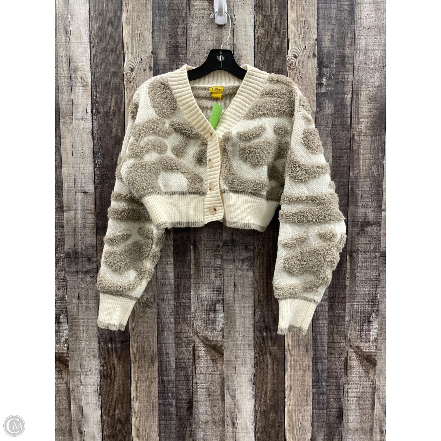 Sweater Cardigan By Cme In Tan, Size: L