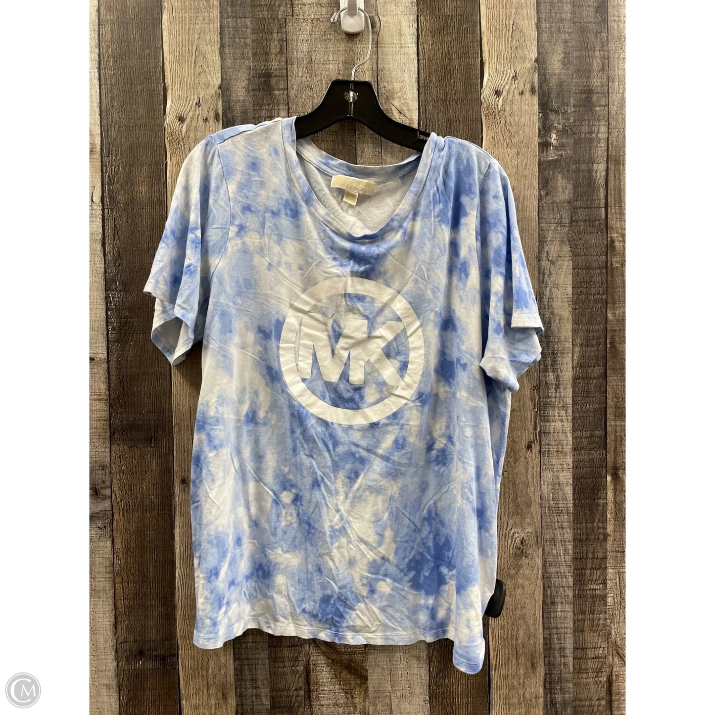 Top Short Sleeve By Michael By Michael Kors In Tie Dye Print, Size: 1x