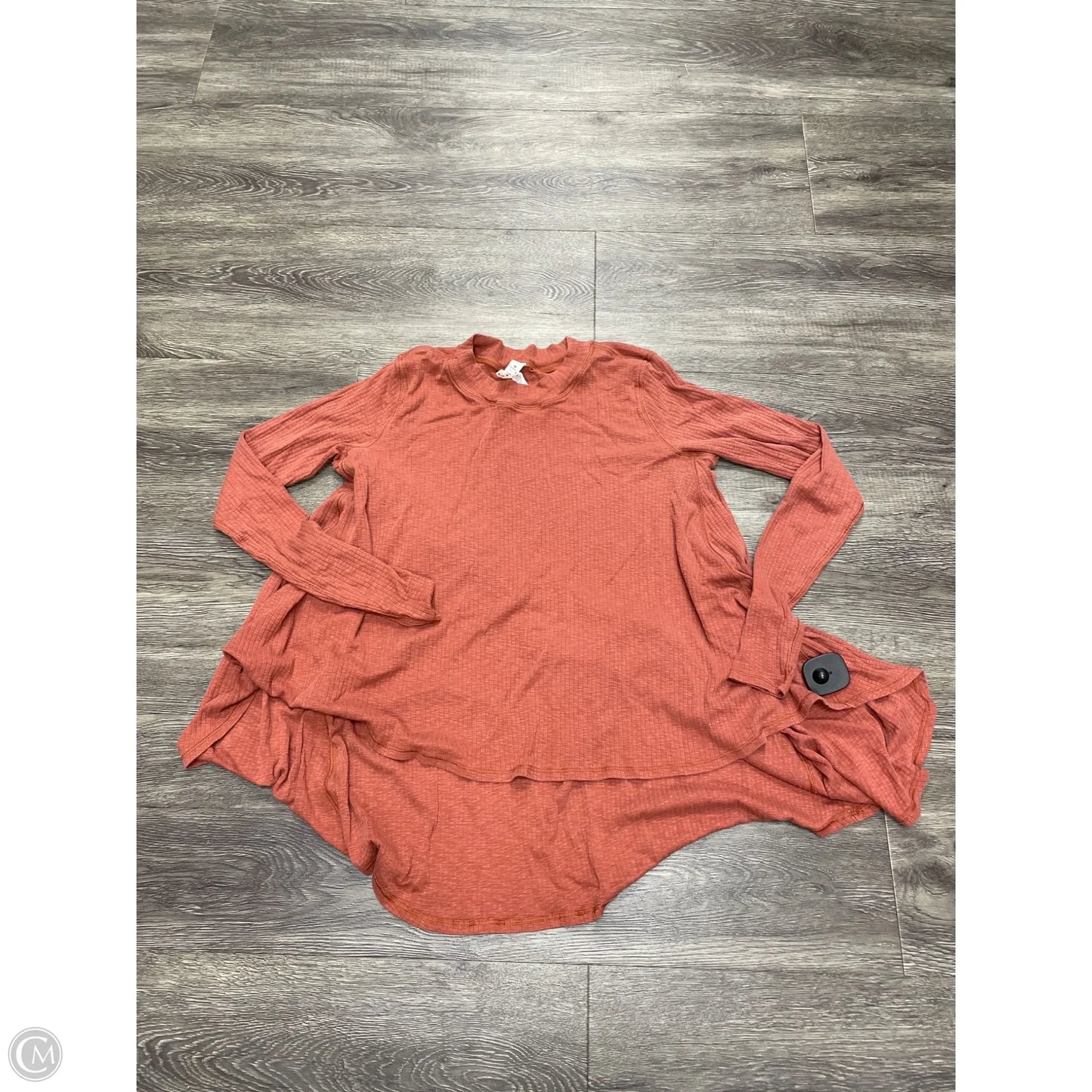 Athletic Top Long Sleeve Collar By Lululemon In Orange, Size: S
