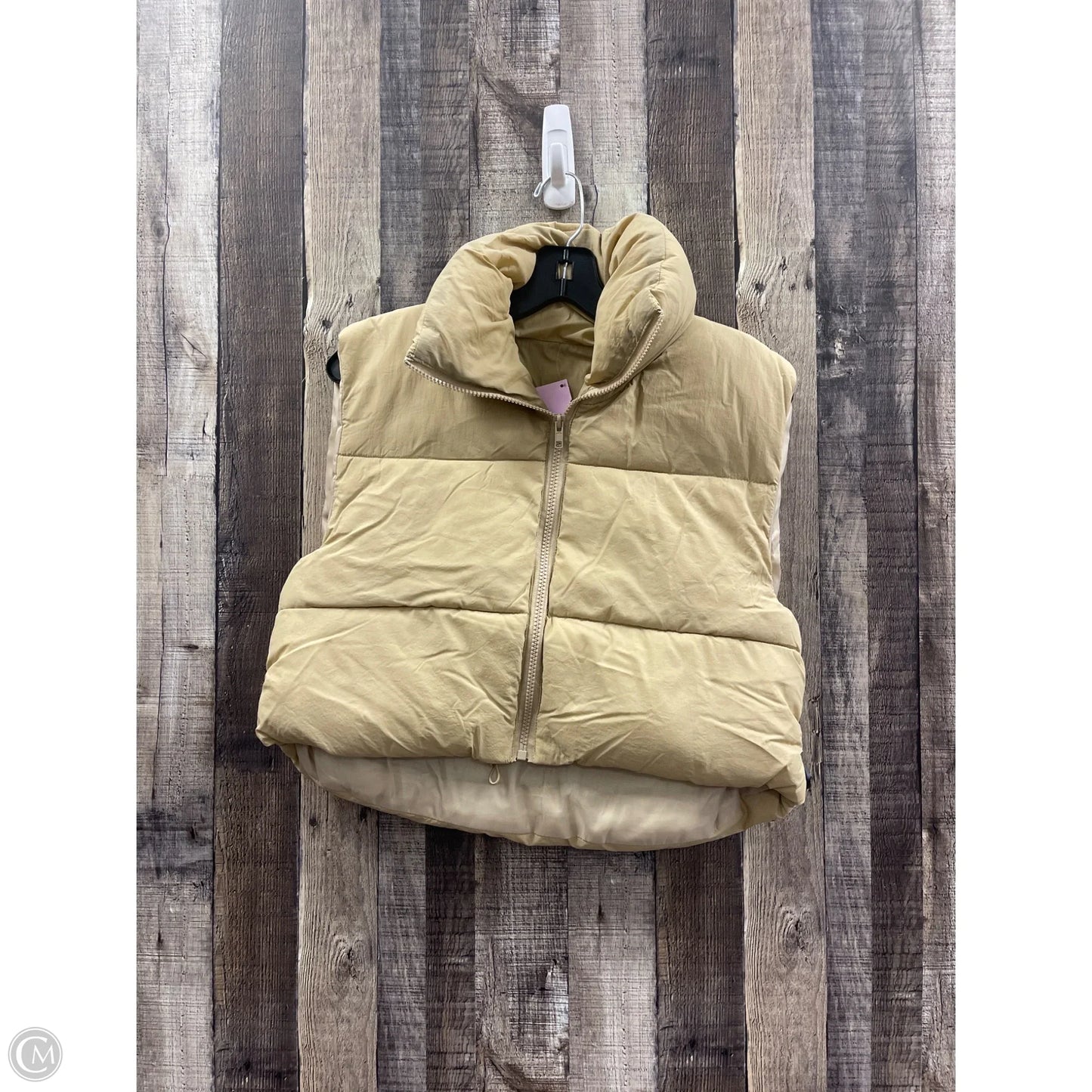 Vest Puffer & Quilted By Cme In Tan, Size: M