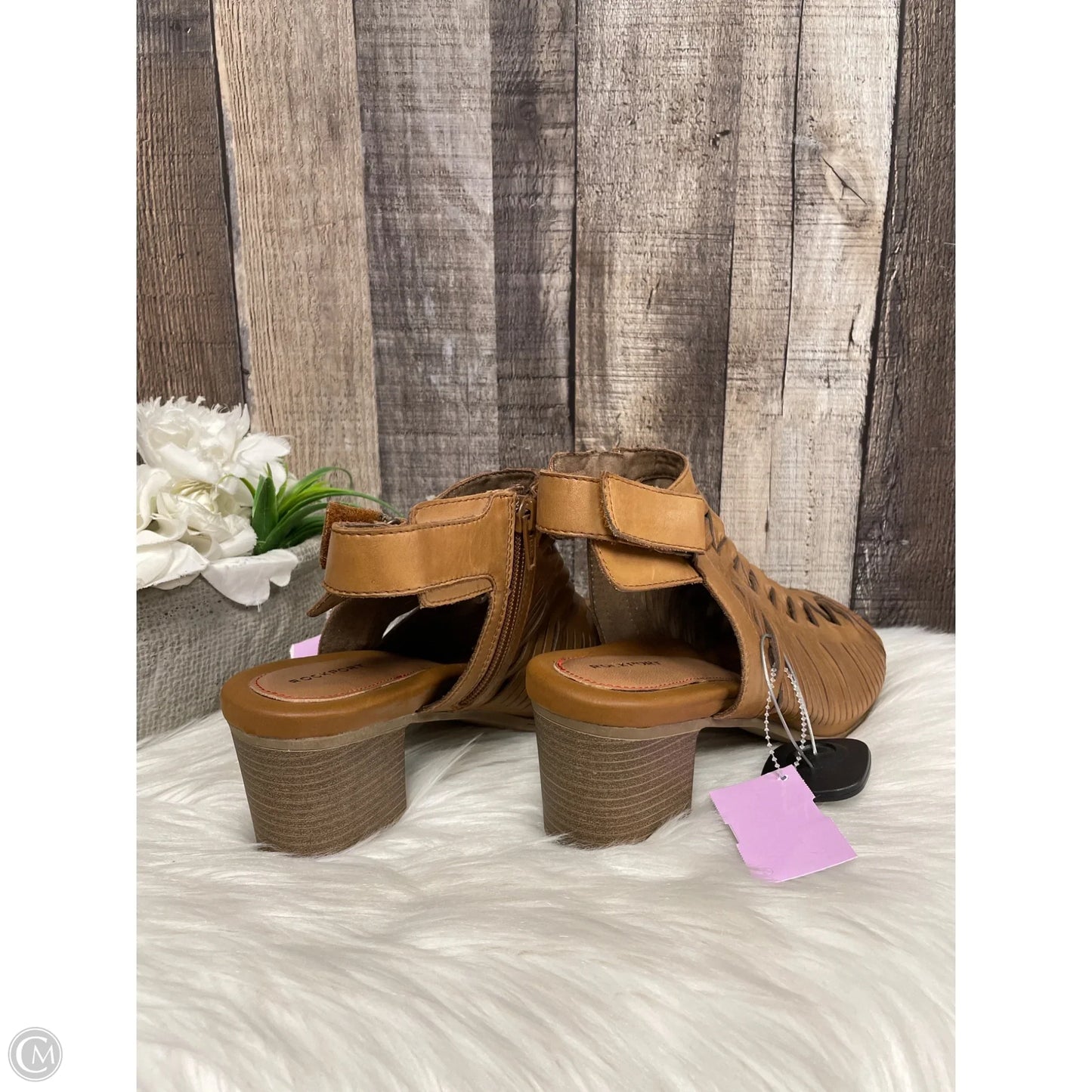 Sandals Heels Block By Rockport In Brown, Size: 9