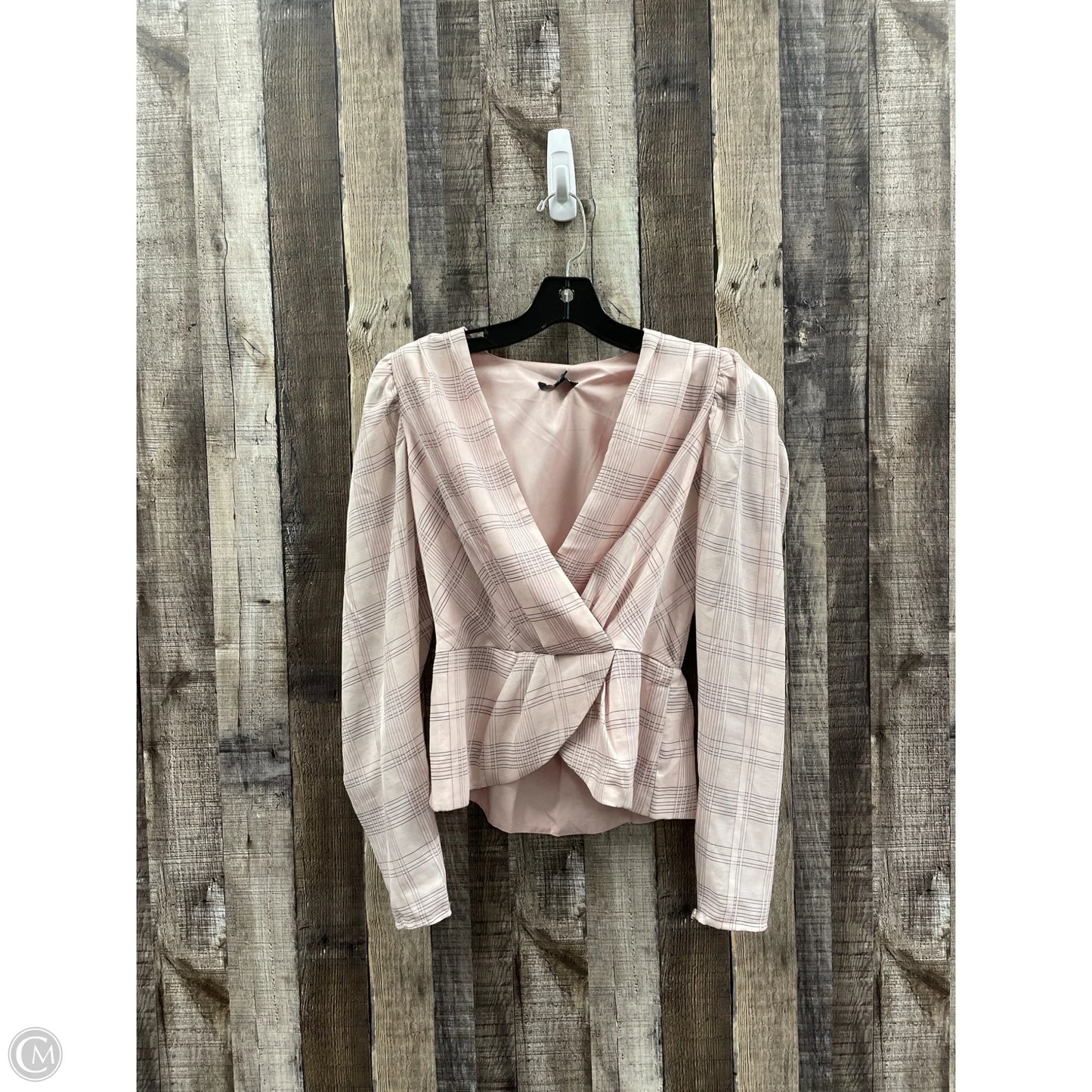 Top Long Sleeve By Express In Plaid Pattern, Size: S