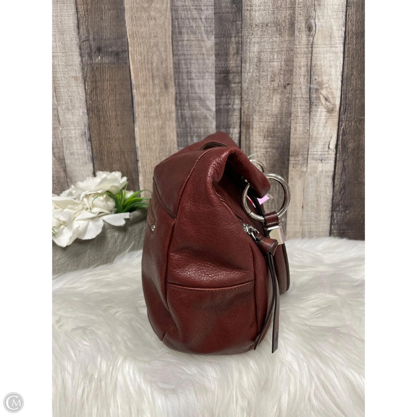 Handbag Leather By B. Makowsky, Size: Medium