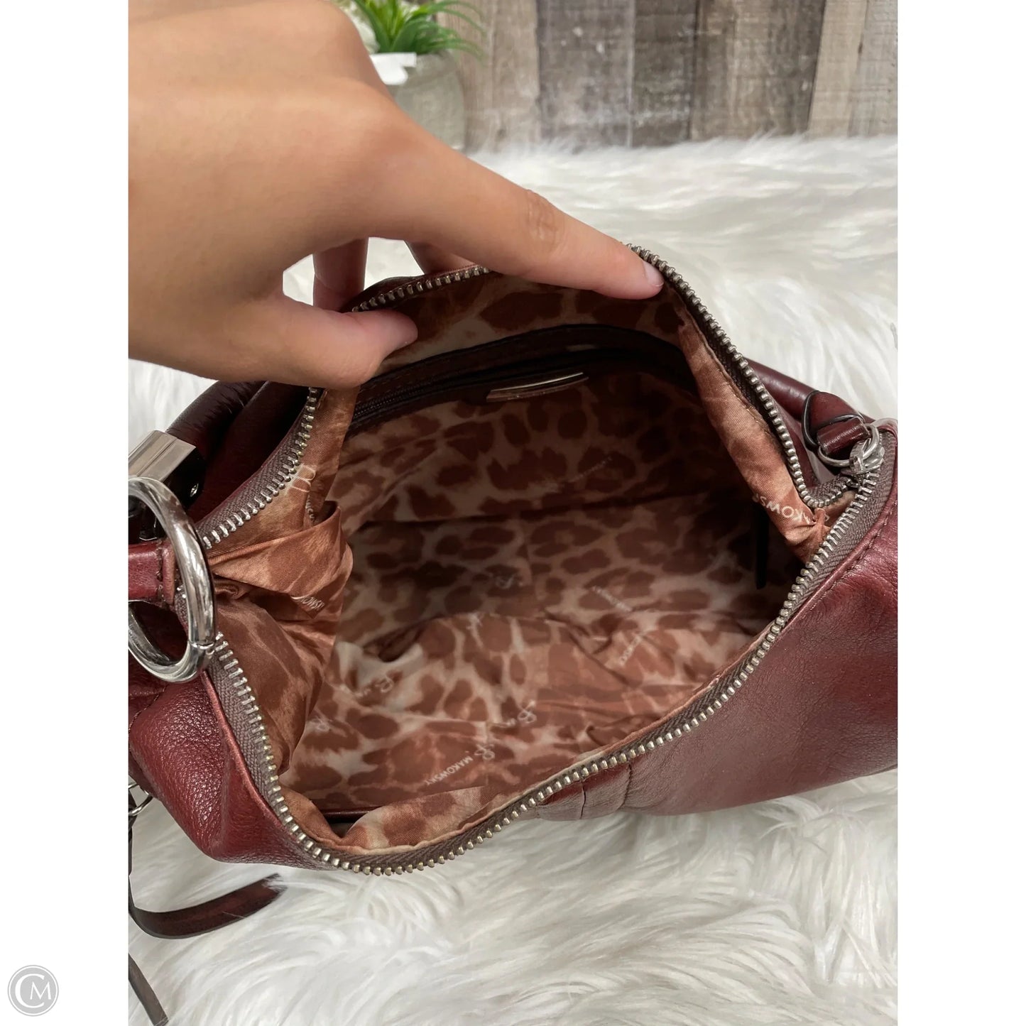 Handbag Leather By B. Makowsky, Size: Medium