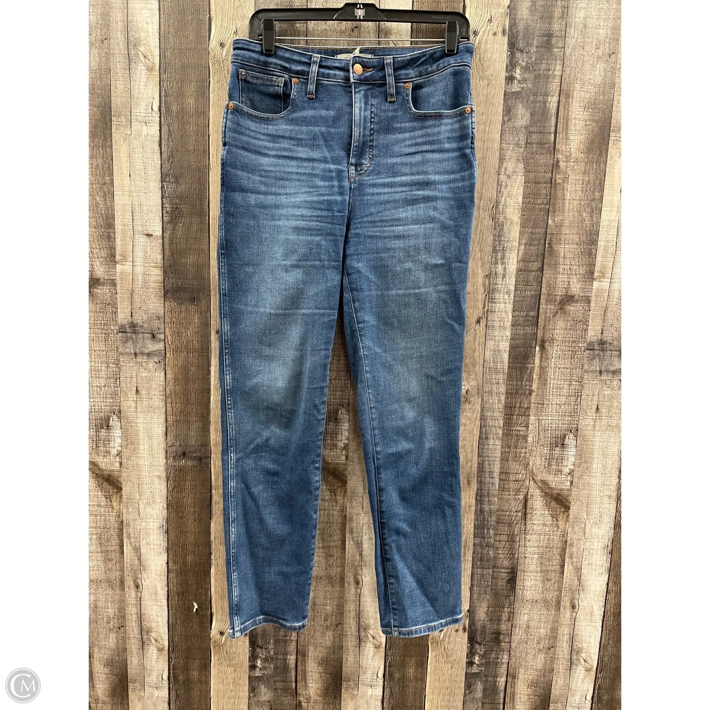 Jeans Straight By Madewell In Blue Denim, Size: 10