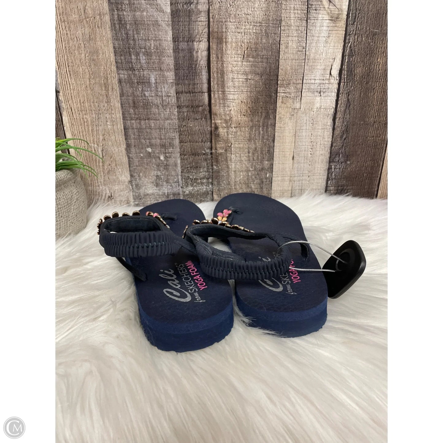 Sandals Flats By Skechers In Navy, Size: 8.5