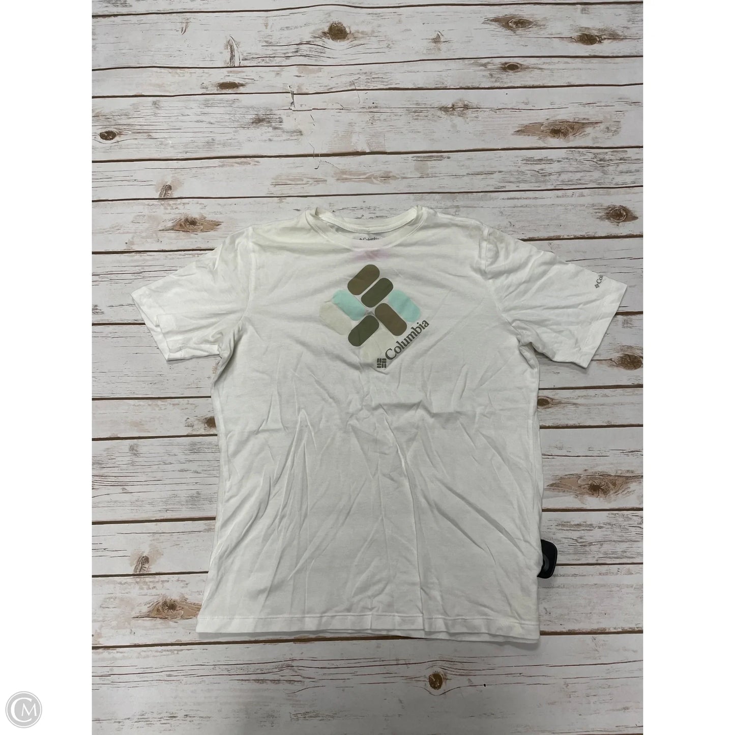 Top Short Sleeve By Columbia In Cream, Size: M