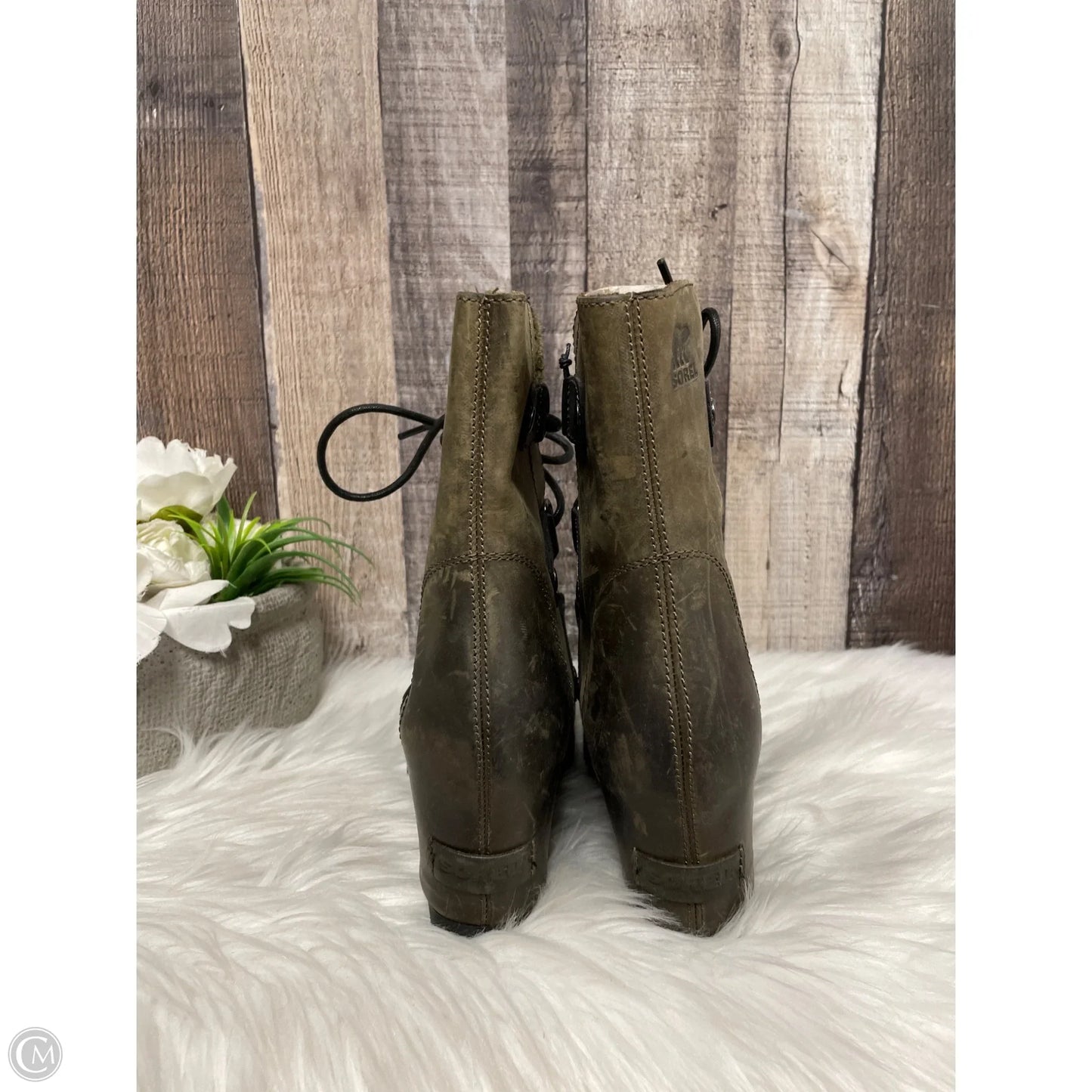 Boots Ankle Heels By Sorel In Taupe, Size: 6