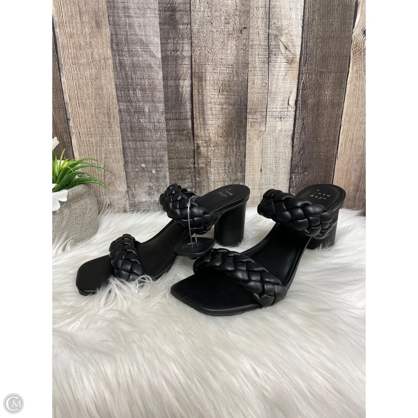 Sandals Heels Block By A New Day In Black, Size: 8