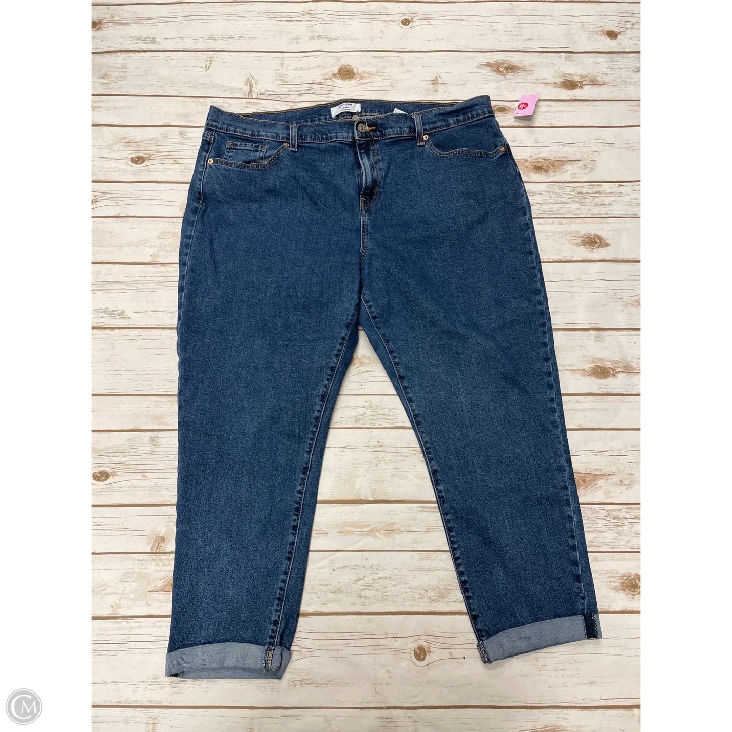 Jeans Boyfriend By Levis In Blue Denim, Size: 18