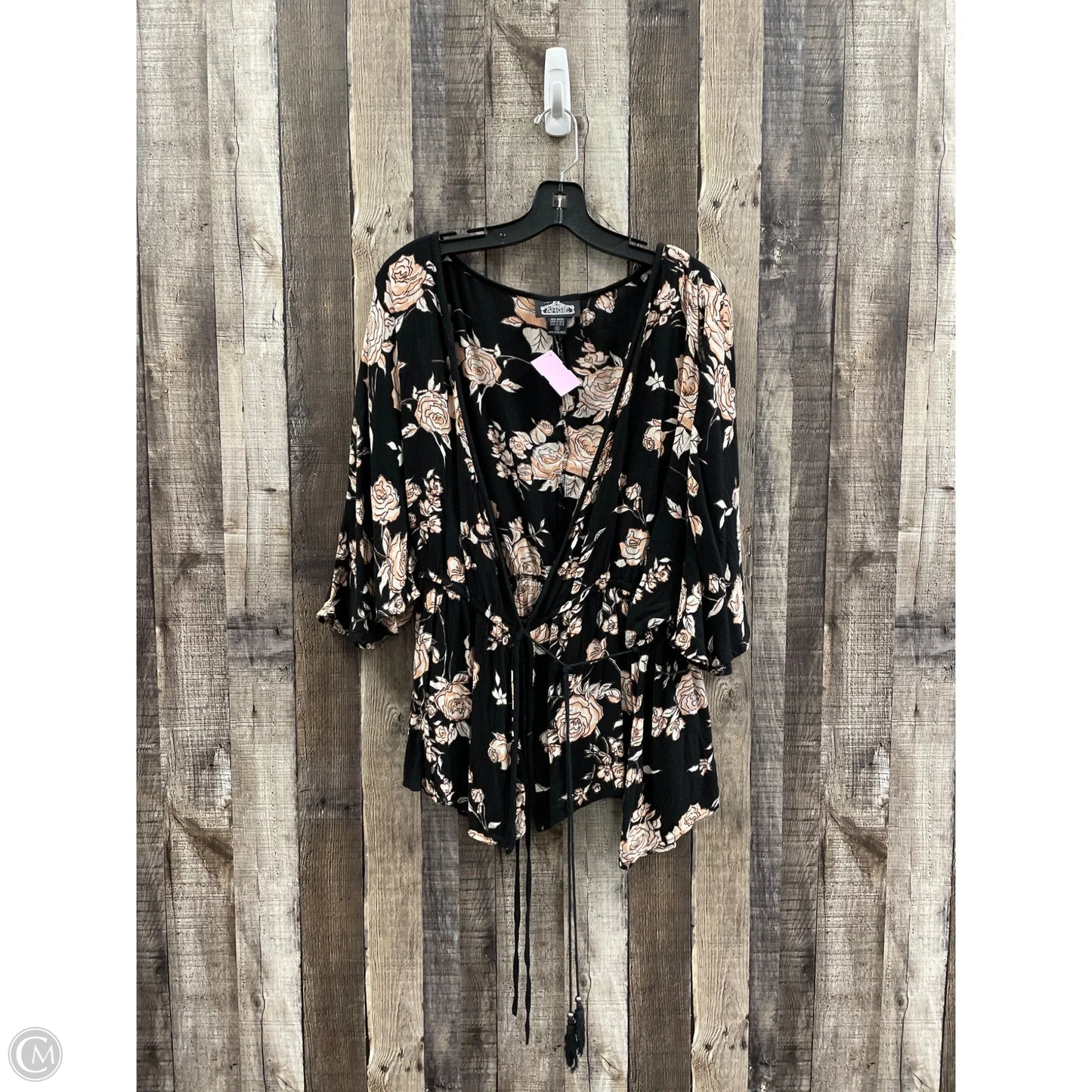 Top Short Sleeve By Angie In Multi-colored, Size: 1x