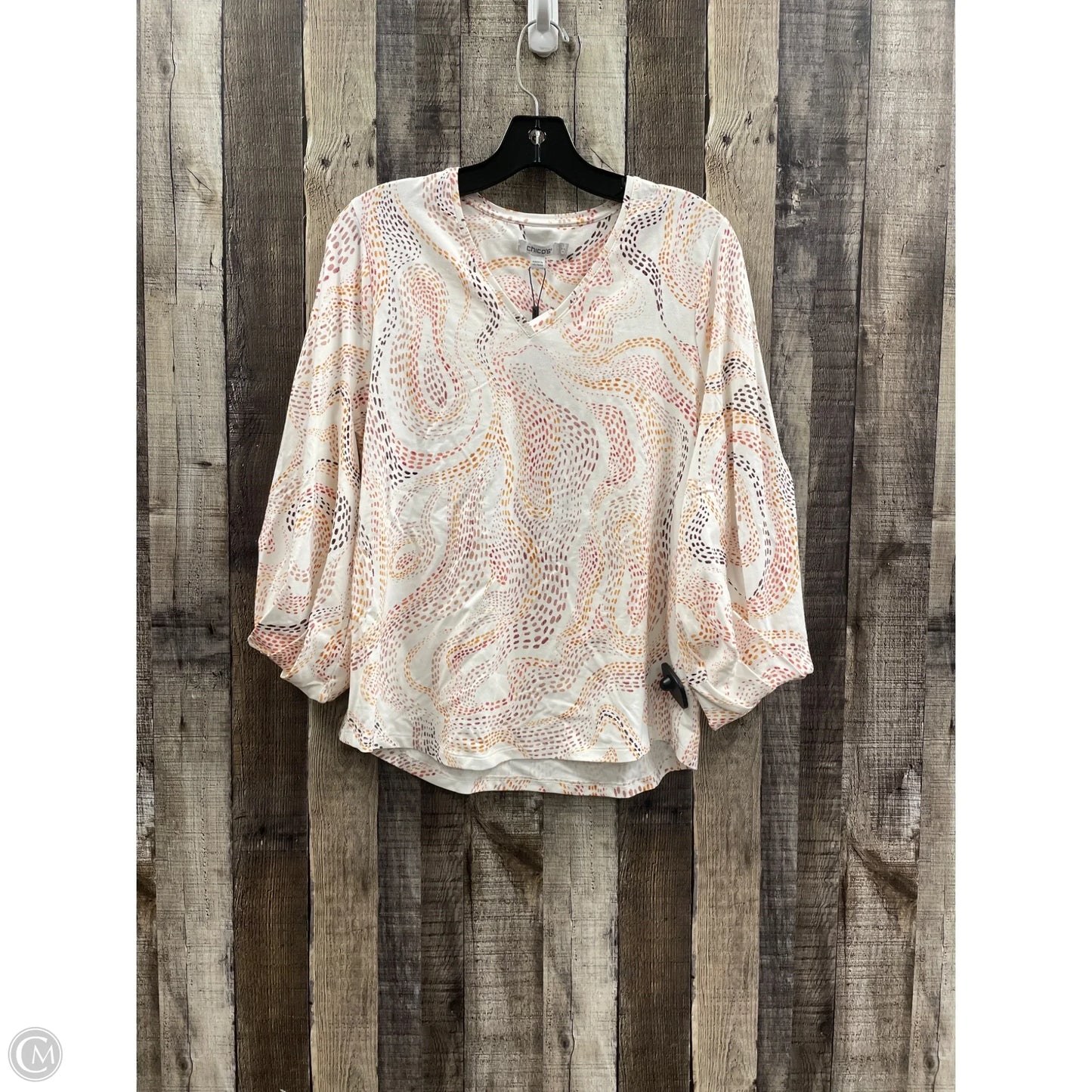 Top Long Sleeve By Chicos In Multi-colored, Size: M