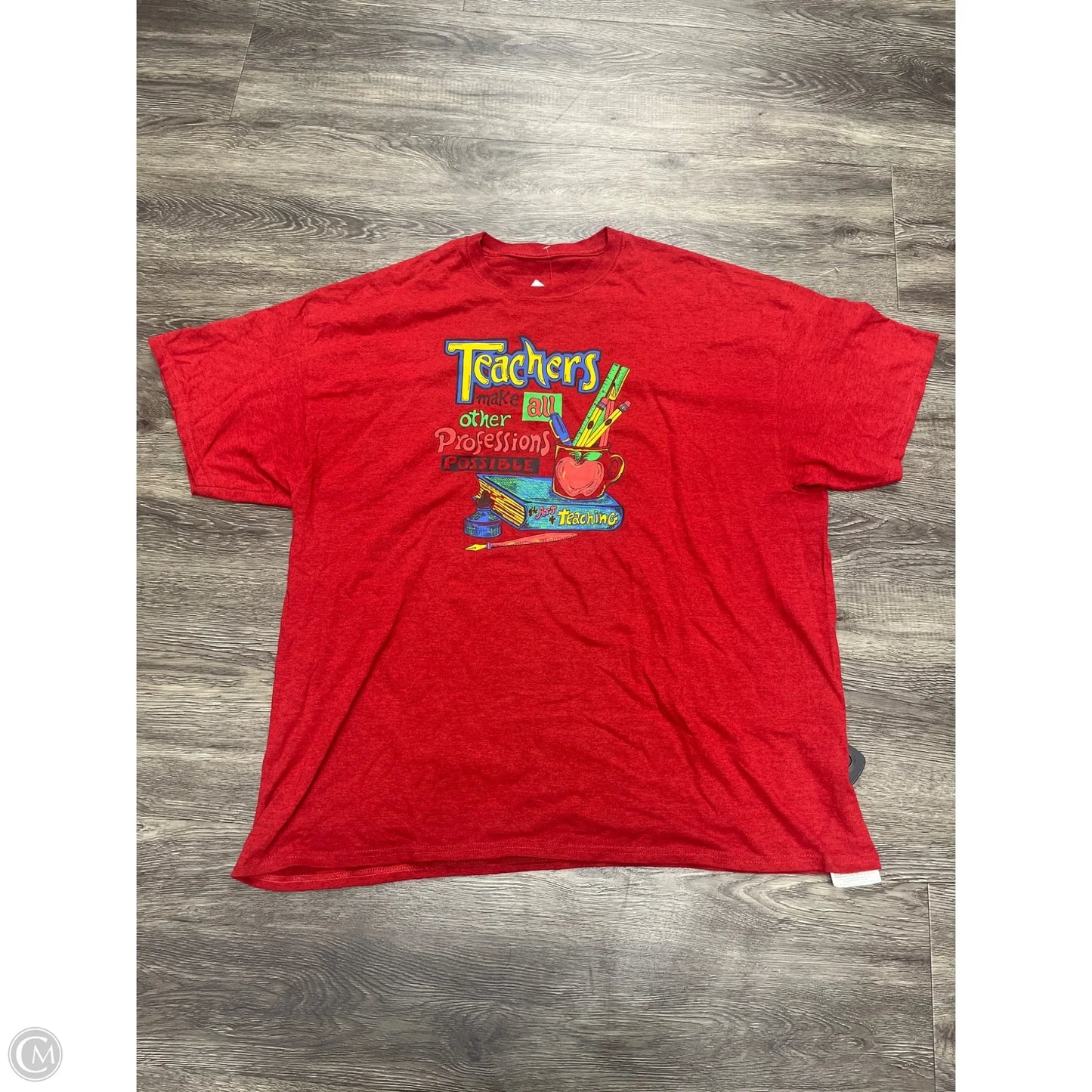 Top Short Sleeve By Cmf In Red, Size: 2x