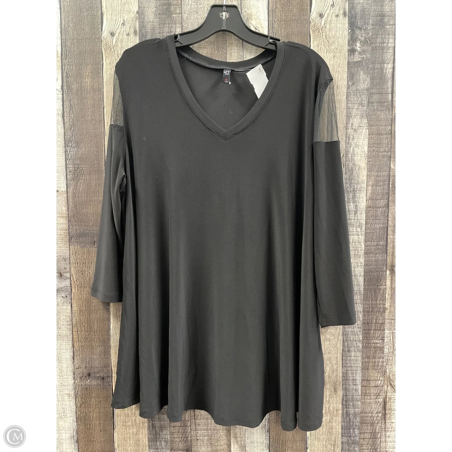Top 3/4 Sleeve By Cme In Black, Size: Xl