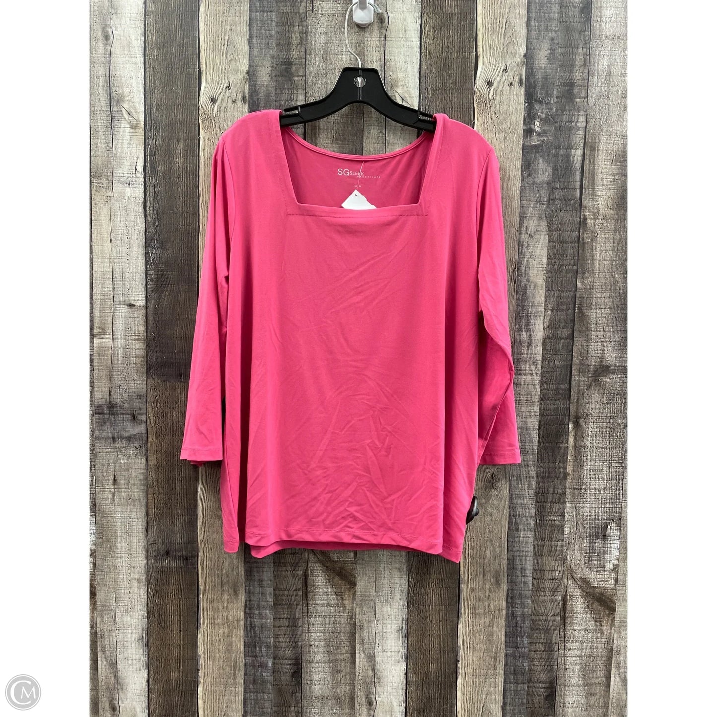 Top 3/4 Sleeve By Cme In Pink, Size: Xl