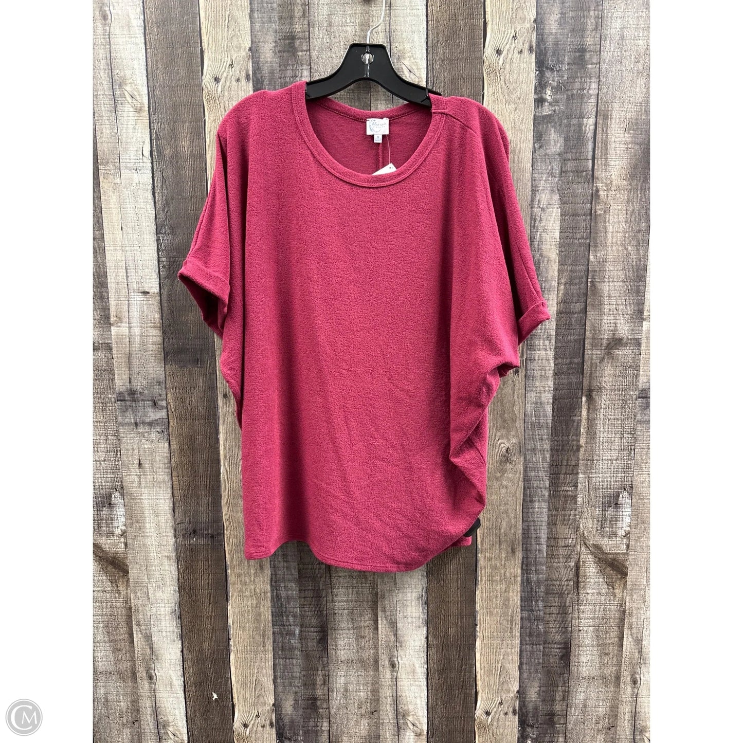 Top Short Sleeve By Blue Rain In Maroon, Size: S