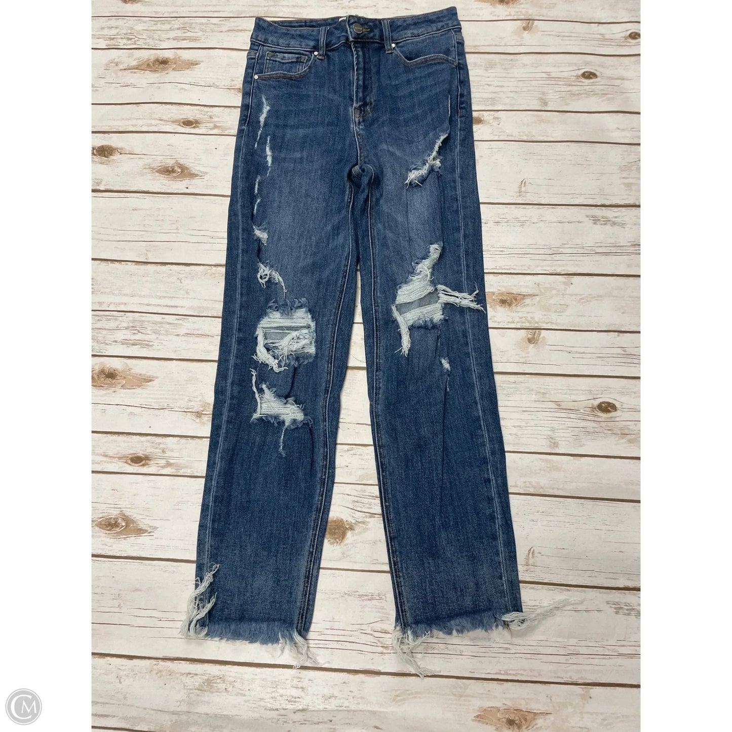 Jeans Straight By Risen In Blue Denim, Size: 4