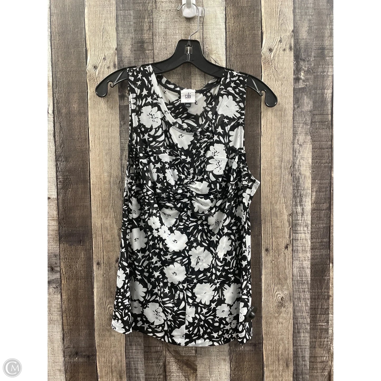 Top Sleeveless By Cabi In Black & White, Size: S