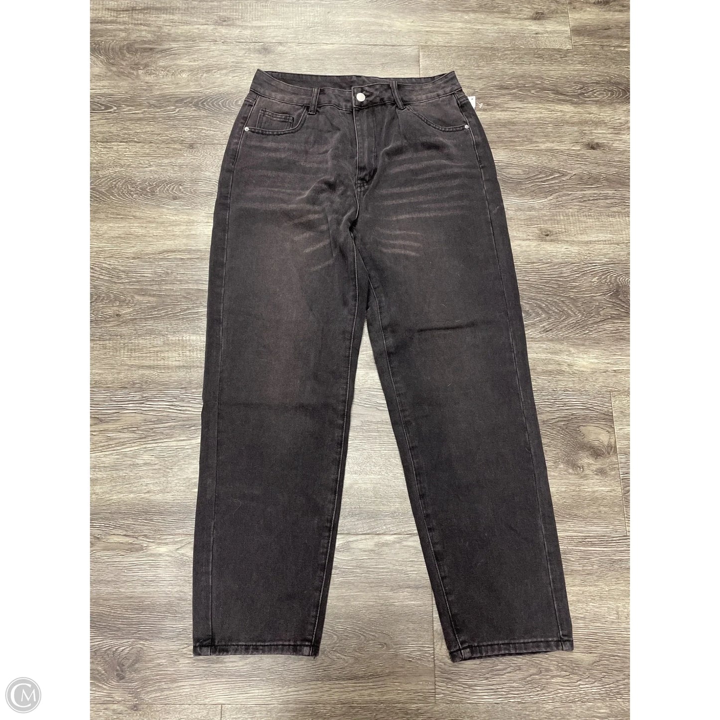 Jeans Straight By Shein In Black Denim, Size: 14