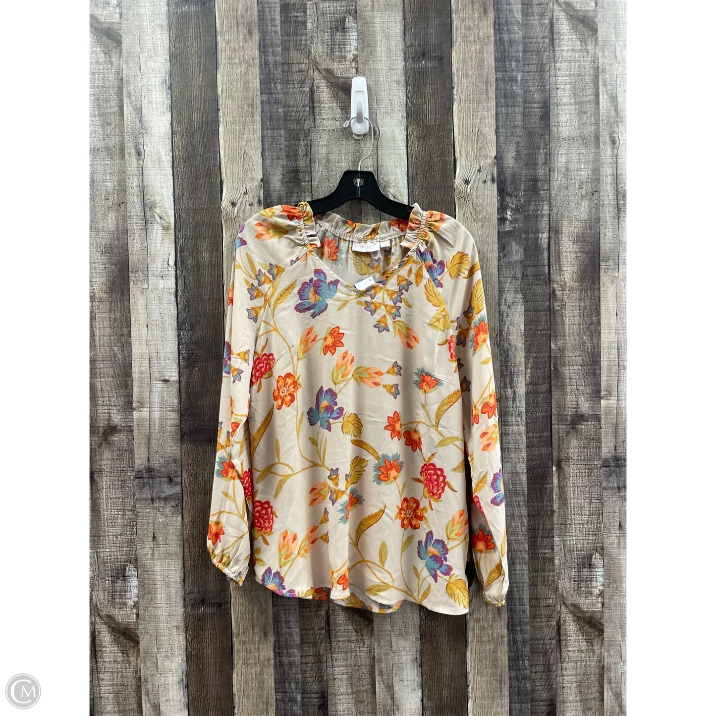 Top Long Sleeve By Belle By Kim Gravel In Multi-colored, Size: M