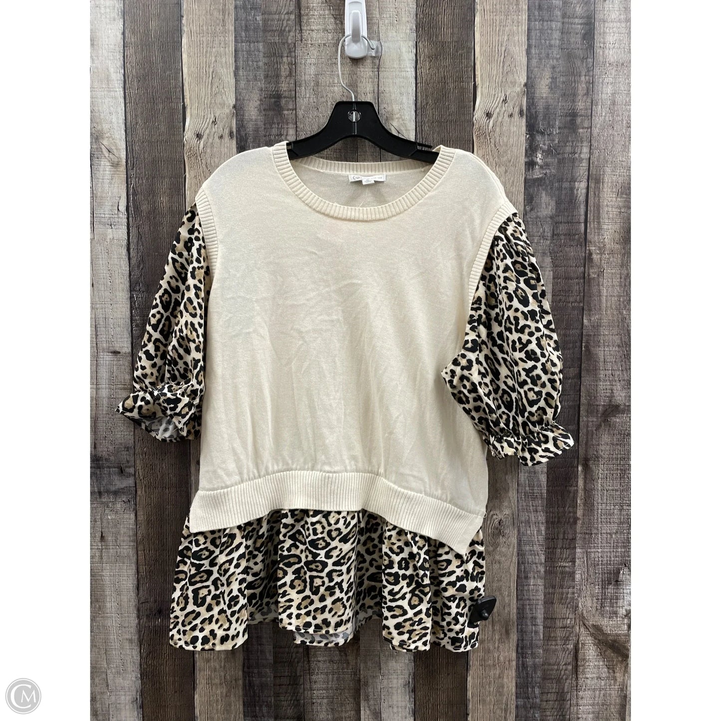 Top Short Sleeve By Cato In Animal Print, Size: Xl