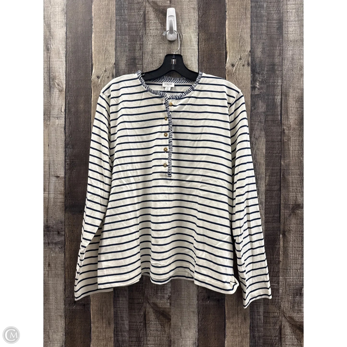 Top Long Sleeve By J. Crew In Striped Pattern, Size: Xl