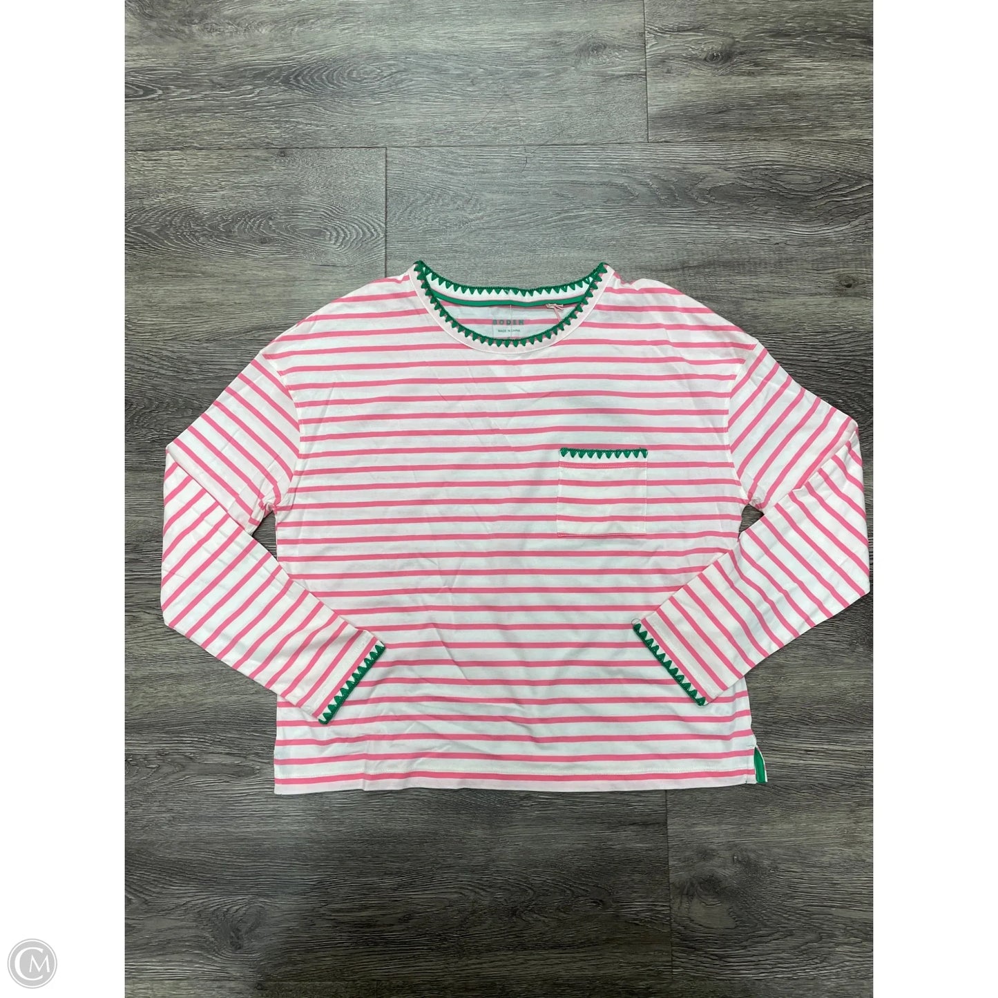 Top Long Sleeve By Boden In Striped Pattern, Size: S